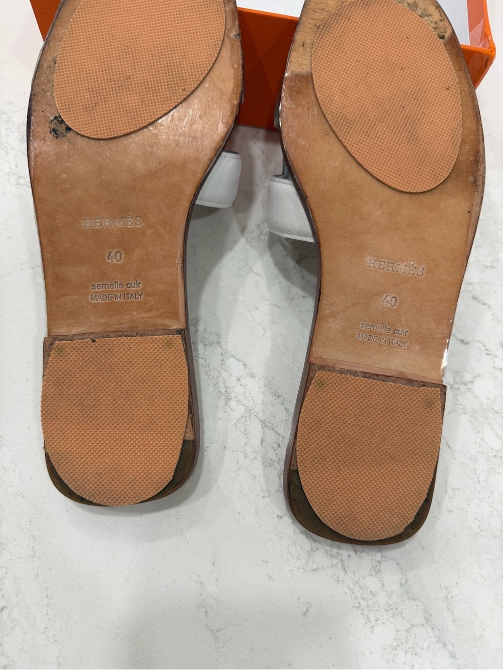Authentic Hermes Oran Sandals • Rare Metallic Edition • Size 40 - Picture 10 of 11
